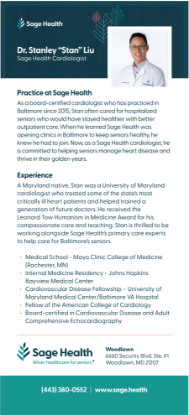 Picture of Dr. Stanley Liu - Rack Card