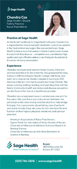 Picture of Chandra Cox - Rack Card