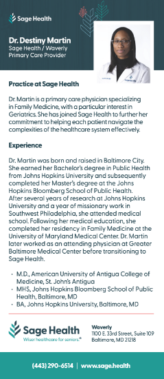 Picture of Dr Destiny Martin - Rack Card