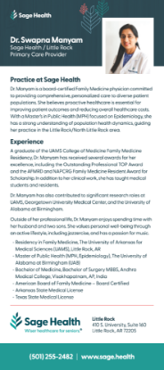 Picture of Dr. Swapna Manyam - Rack Card