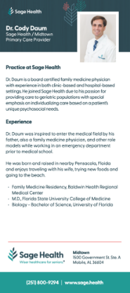 Picture of Dr Cody Daum - Rack Card