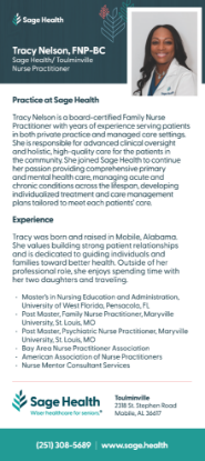 Picture of Tracy Nelson - Rack Card