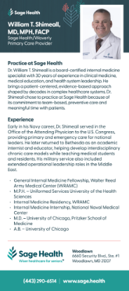 Picture of Dr William Shimeall - Rack Card