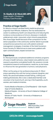 Picture of Dr Gisella Ward - Rack Card